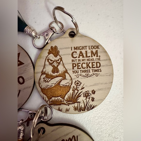 Hand crafted Wood Engraved Keychains buyers choice of 1 - Picture 5 of 8